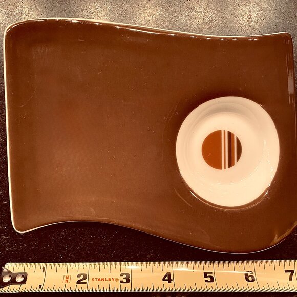 Villeroy & Boch New Wave Snack Saucer Plate Trinket Tray Brown Rare Color VTG - Picture 3 of 4